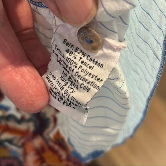 JOHNNY WAS White Blouse with Multicolor Embroidery, S - Picture 9 of 9